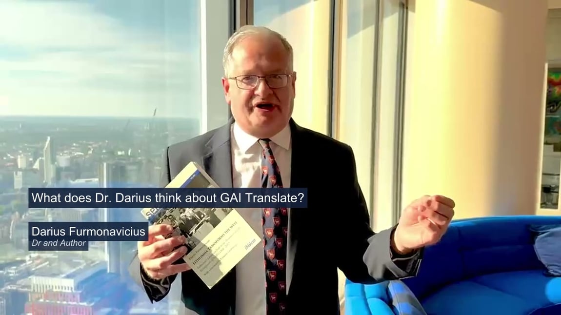 Dr Darius speaks about how GAI Translate helped him to translate his book