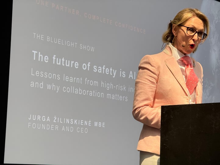 Jurga Zilinskiene MBE talks about adopting AI at the Blue Light Show