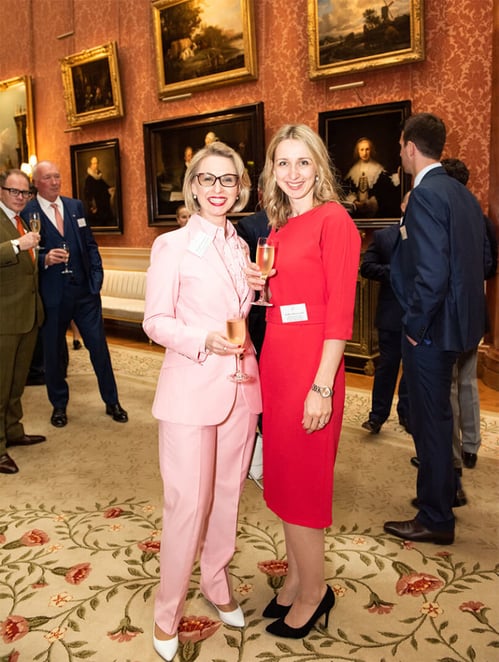 Jurga Zilinskiene and Rita Metlovaite of Guildhawk inside Buckingham Palace