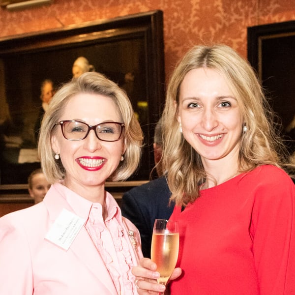 Jurga Zilinskiene and Rita Metlovaite of Guildhawk inside Buckingham Palace