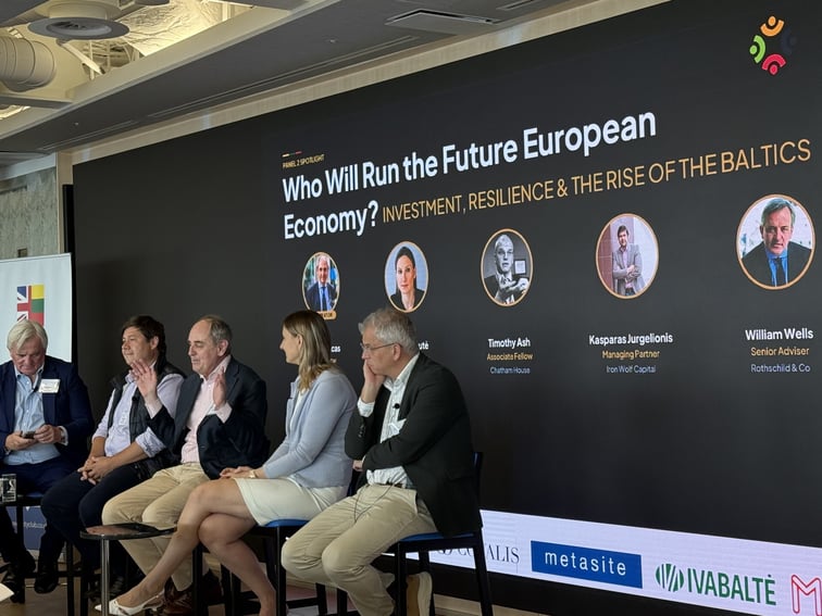 Panel moderated by Edward Lucas, founder of the Baltic International Security Center, the panel brought together Auksė Jurkutė of Bank of America, Timothy Ash of Chatham House, Kasparas Jurgelionis of Iron Wolf Capital and William Wells of Rothschild & Co to explore how Lithuania, the Baltics and Central and Eastern Europe can shape Europe's next era of growth.