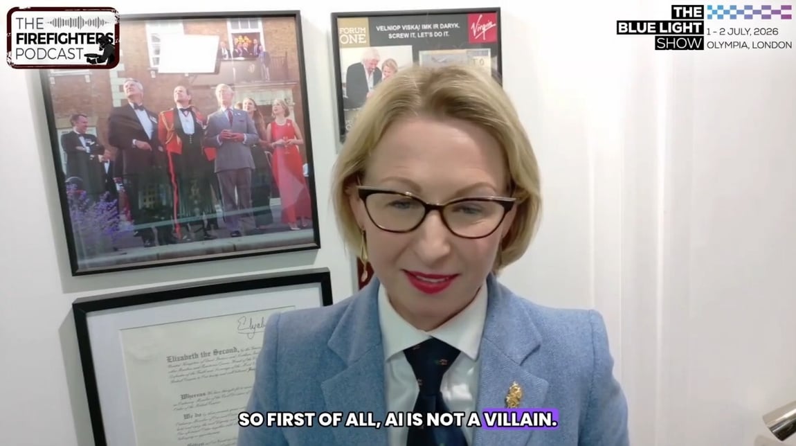 Jurga Zilinskiene MBE speaking at the Firefighter's podcast 